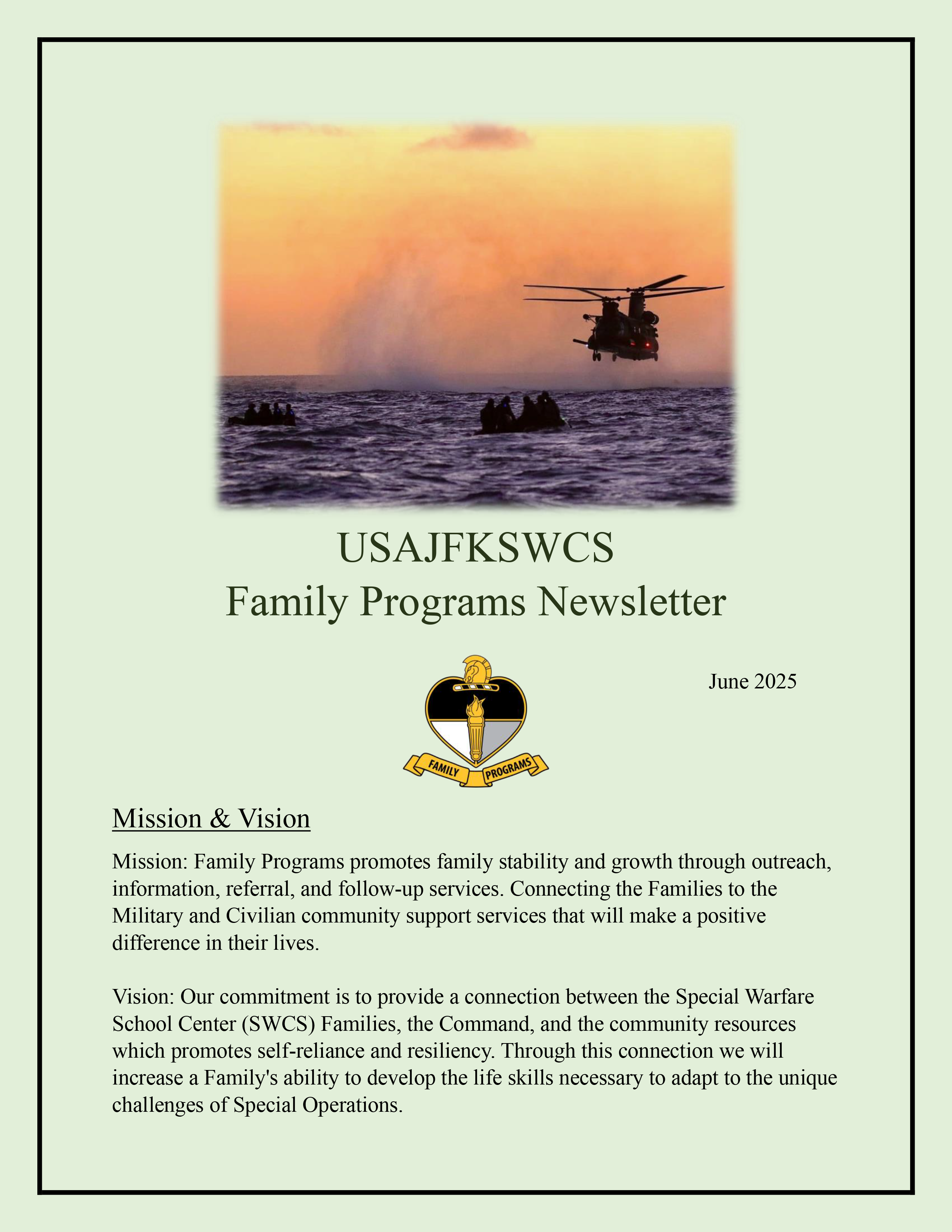 Family Programs Newsletter June 2025