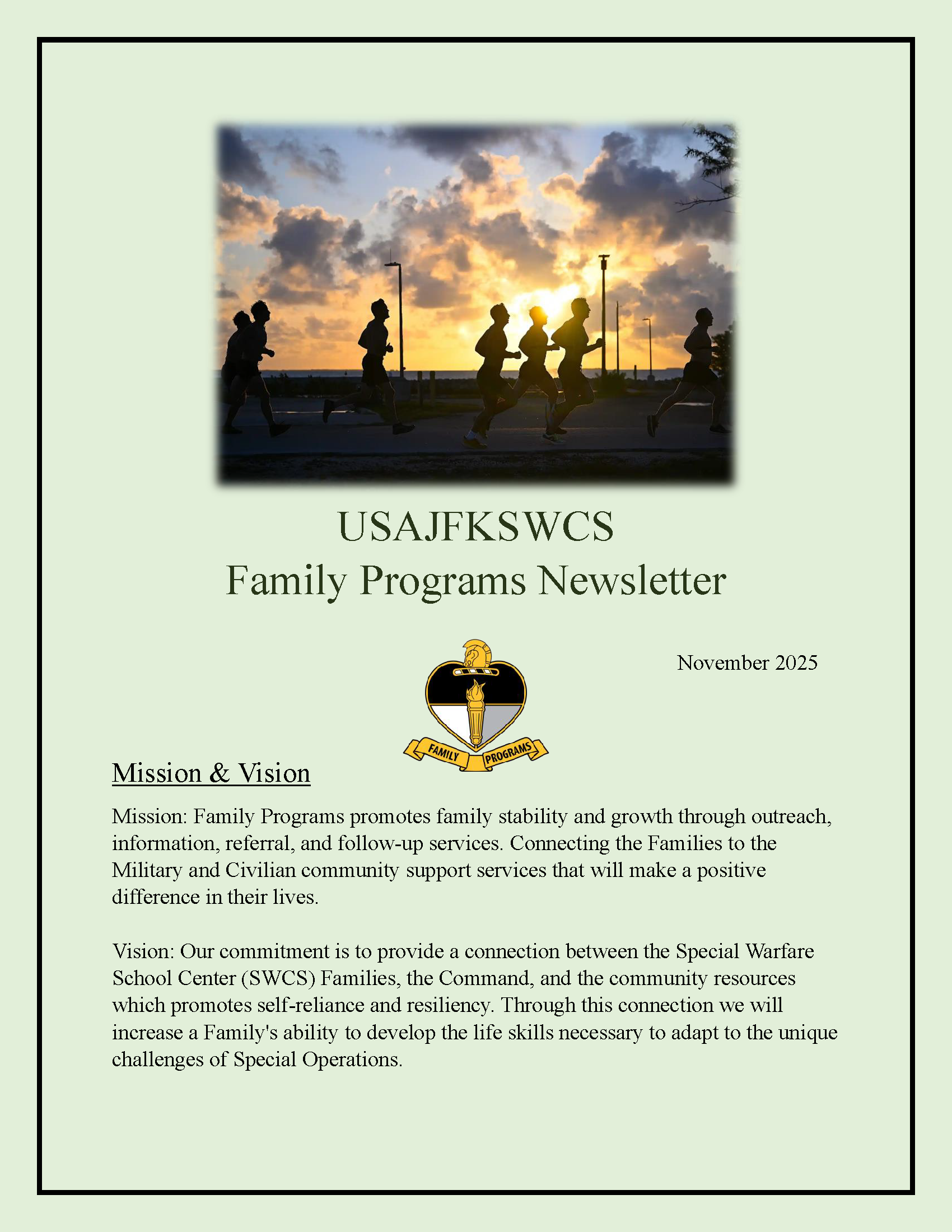 Family Programs Newsletter November 2025