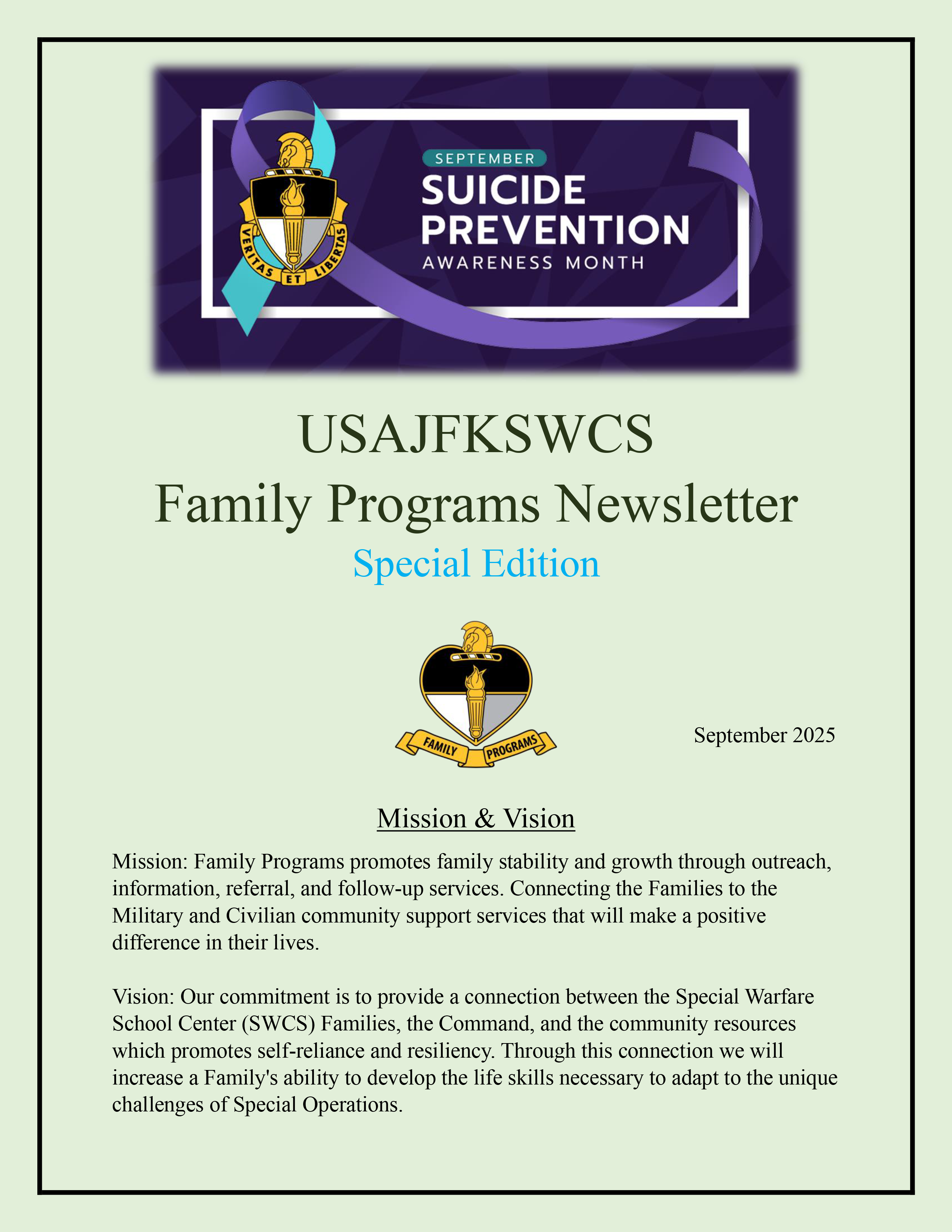 Family Programs Newsletter September 2025